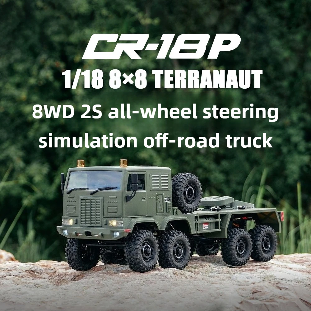 รถบรรทุกจำลองควบคุมระยะไกล CR18P 1/18 8WD ขับเคลื่อน 8 ล้อ 6 ช่องสัญญาณ พร้อมระบบบังคับเลี้ยว 8 ล้อ รถของเล่นบังคับวิทยุไฟฟ้า