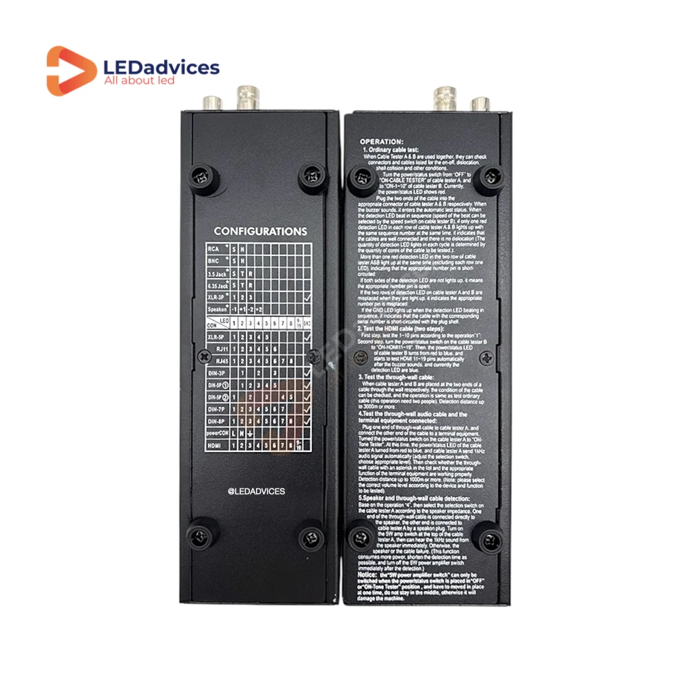 CT-88 XLR Sinyali, HDMI ve Ses Hattı Testi AV Ekipmanı için Taşınabilir El Çantası ile Hepsi Bir Arada Çok Fonksiyonlu Kablo Test Cihazı