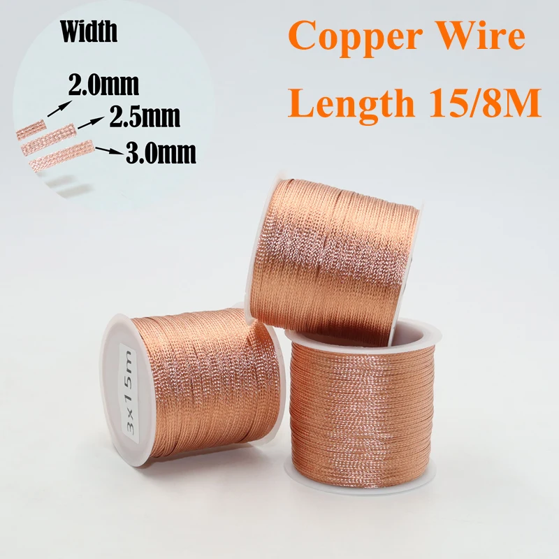 Length 15/8M Copper Wire Strong Solder Wick Desoldering Braid Mesh Wires for Mobile Phone Computer PCB Welding Soldering Remove