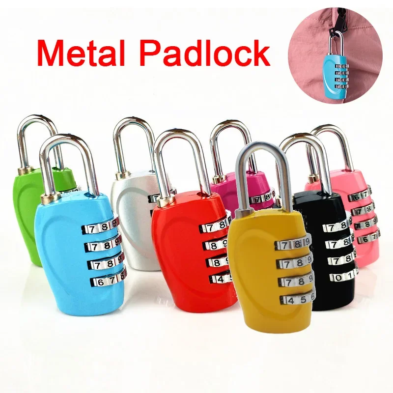 Zinc Alloy Metal Mini Combination Lock for Zipper Luggage Bag Wardrobe Toolbox 4 Digit Padlock Drawer Locks