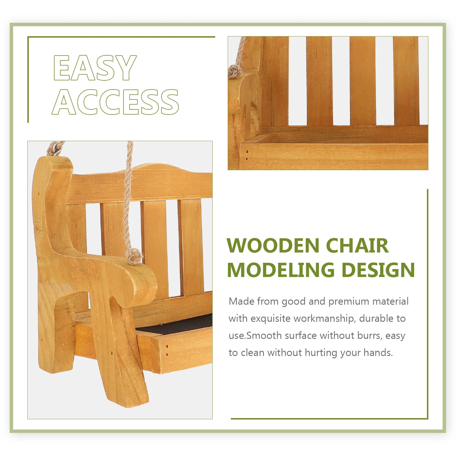 

Hanging Bird Feeder Outdoor Garden Decor - Chair Style Food Container for Backyard, Balcony, Lawn, Creative Pet Bird Feeding