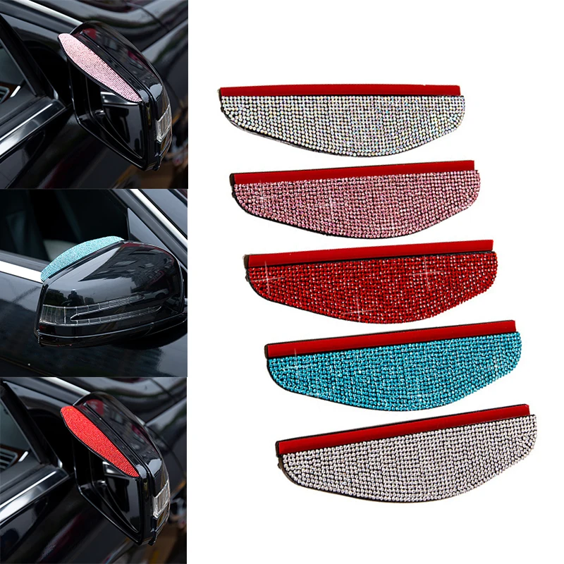 

Car Rear View Mirror Sun Visor Mirror Rain visor Inlaid diamond Universal Rain Eyebrow Visor Shade Rain Shield Accessories