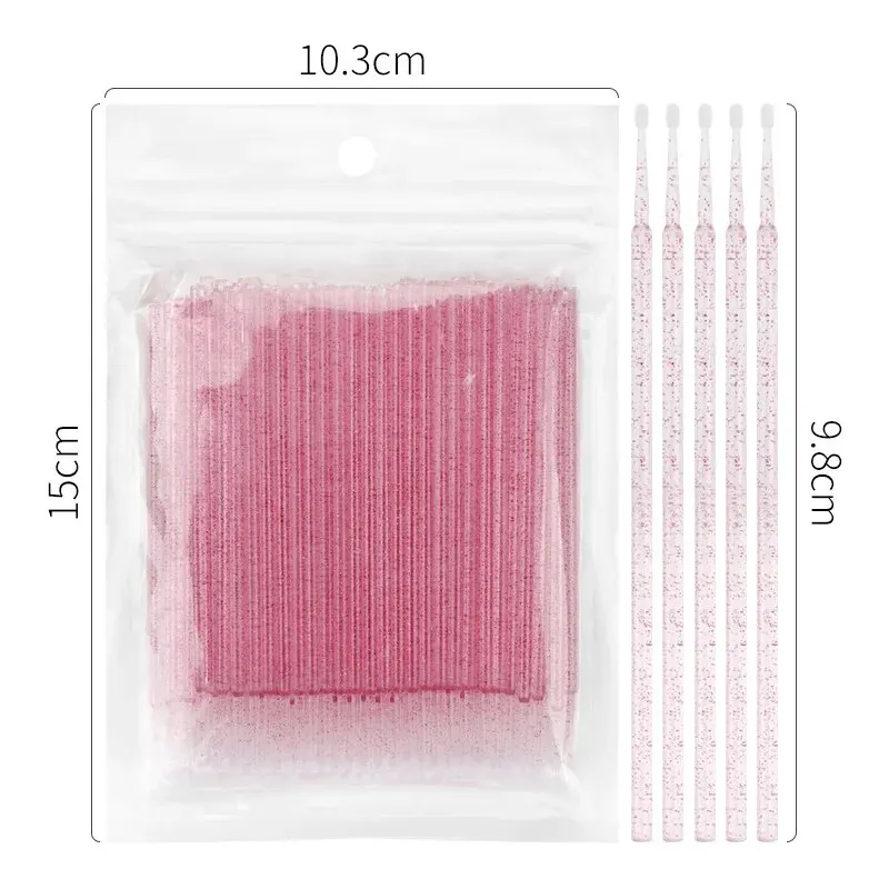 Descartável Micro Brush para remoção de cílios, Eyelash Extension Tools, Individual Lash, Cotonete, Maquiagem Tool, 100Pcs