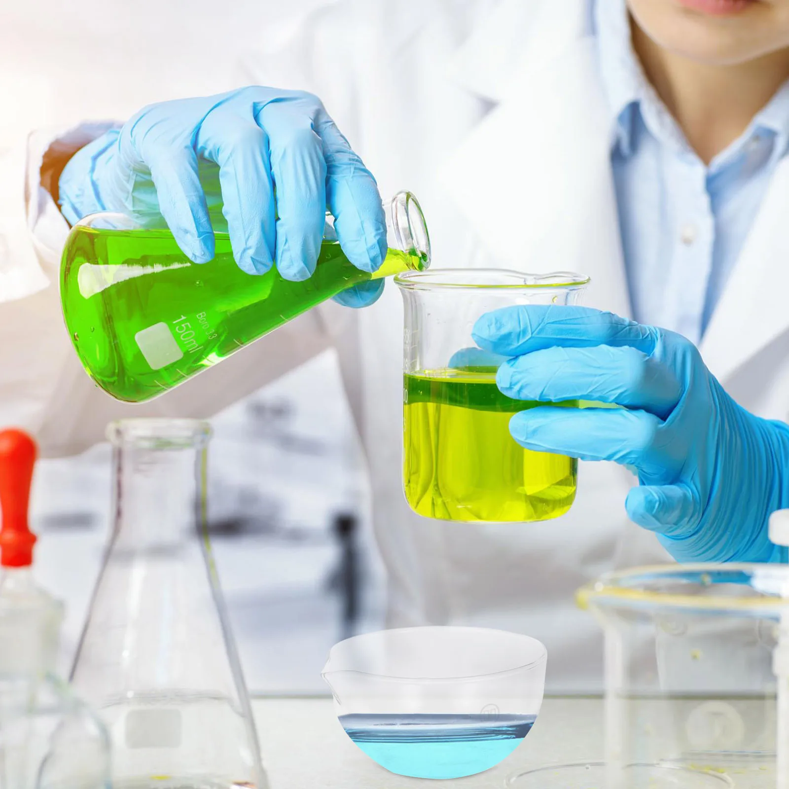 

Glass Round Evaporating Dish Durable Basin Laboratory Tool Spout Evaporating Container for Science Classrooms Laboratory Tool