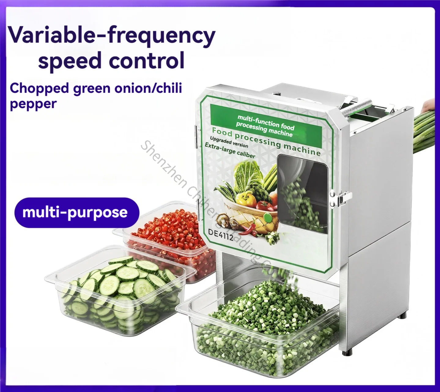 Cutting Scallion Machine Commercial Electric Cutting Chili Ring Chive Section Sauerkraut Shiitake Mushroom Radish Slices Machine