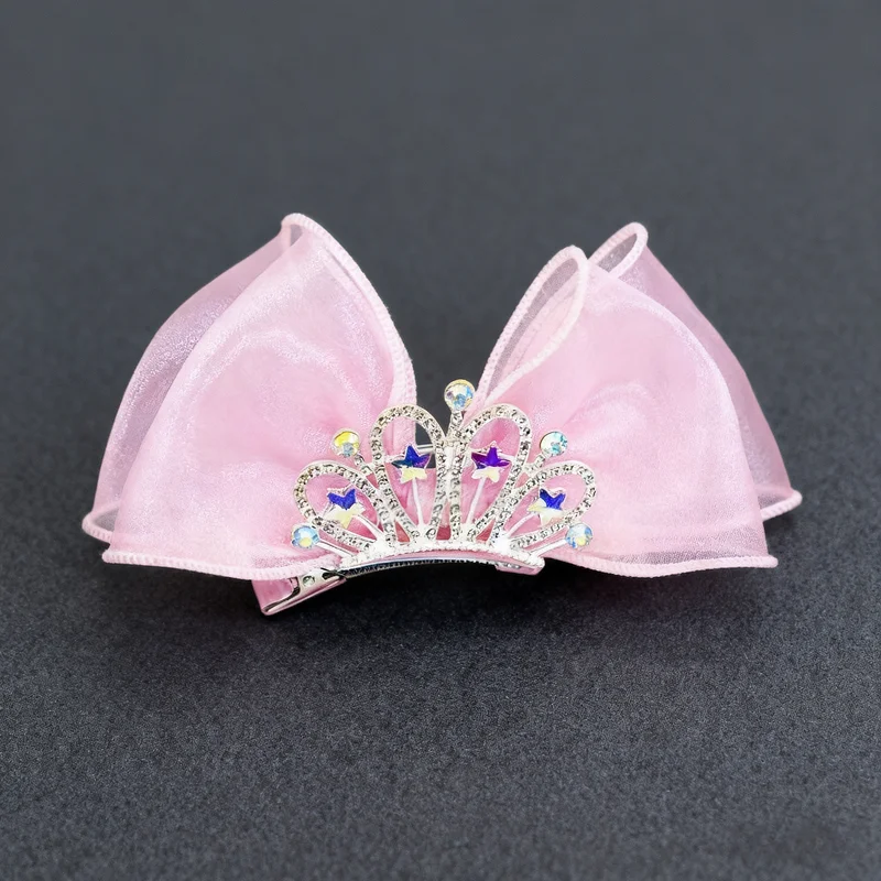 Soft ribbon hair clips, princess crown hair clips, bow hair clips, Christmas and New Year gifts for girls.