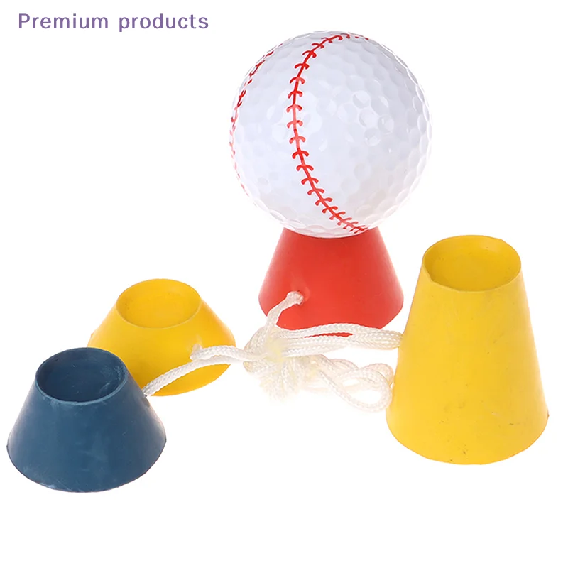1Set Rubber Winter Golf Tees Golf 4-In-1Tees Different Heights With Rope Driver Home Range Ball Training Practice Outdoor Sports