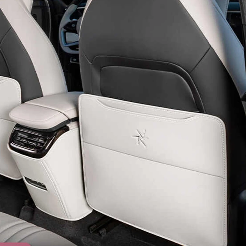 

Для Geely Galaxy L7 2023-2025: Защитная накладка на спинку переднего сиденья от грязи и ударов, кожаная, черная/коричневая, аксессуар для интерьера автомобиля