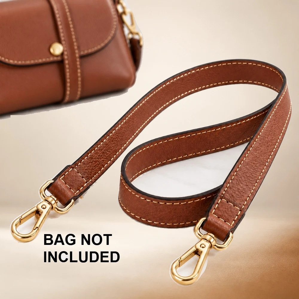Adjustable Leather Crossbody Bag Strap with Connector Tabs and Metal Clasps for Dumpling Purse Classic Color Selection Heritage