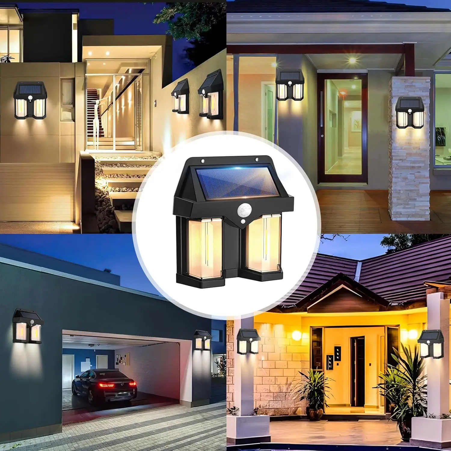Solar Powered Wall Light Vintage Garden Villa Outdoor Motion Sensor Warm Light Pathway Landscape Lamp Waterproof No Wire Needed view 2