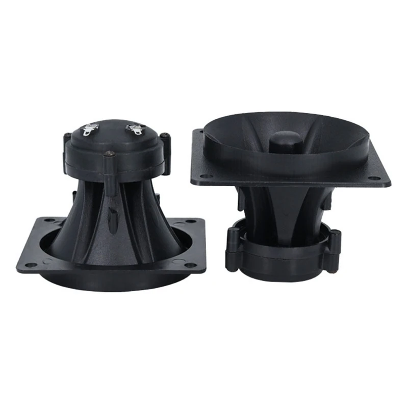 1pair 3Inch Square Horn Tweeter Piezoelectric Ceramic Speakers 4-8Ohm 75-150W Buzzers Treble Durability ABS Construction