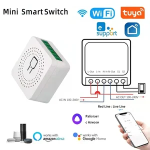 Sakelar Pintar Mini Wifi 16A Sakelar Lampu DIY Rumah Pintar Nirkabel dengan Kehidupan Cerdas Tuya eWeLink Homekit Alexa Alice Google Home 12 sakelar dinding homekit penjualan terbaik - №