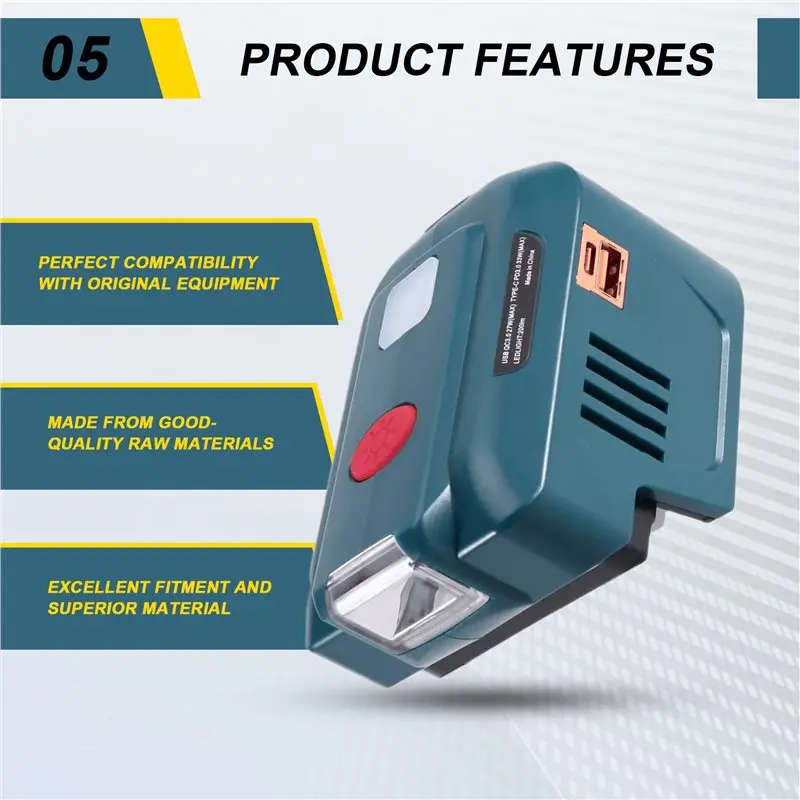 JHD Power Supply Inverter For Makita 18V Lithium-Ion Battery Charger 150W Portable US Plug