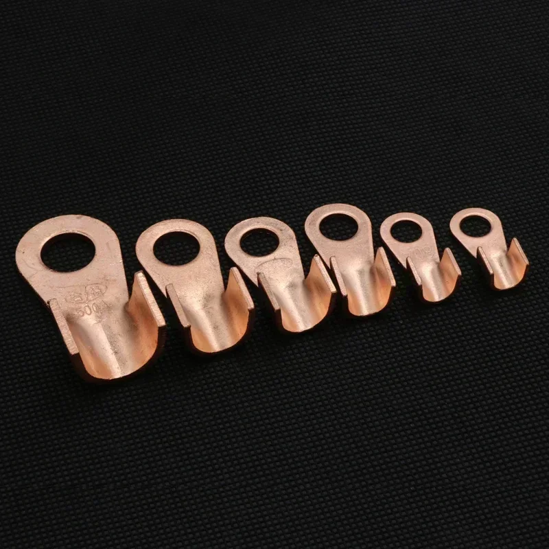 OT Type 3A 5A 10A 20A 30A 40A 50A 60A 80A Wire Terminal Red Copper Bare Nose Lugs Crimp Open Mouth Cable Connector Splice