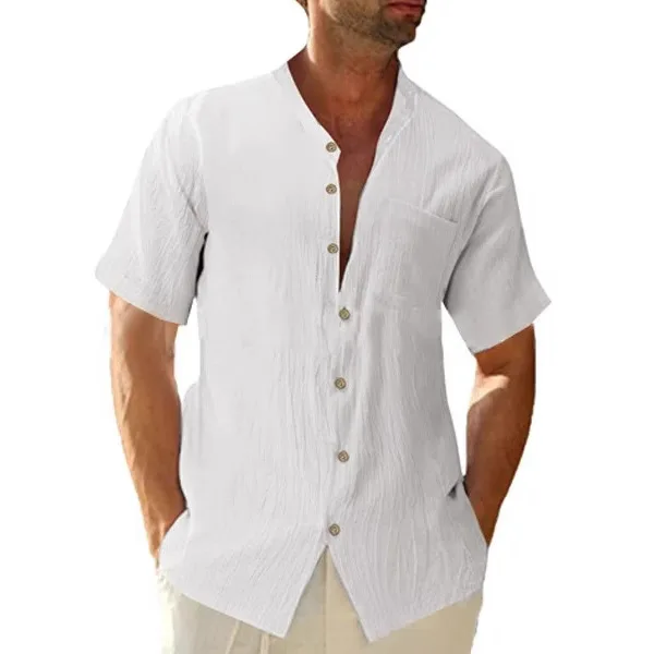 

Men's Loose Linen Cardigan Casual ort Sve Ne Fce Lined Thiened Autumn 2025 Special Wide Fit irt