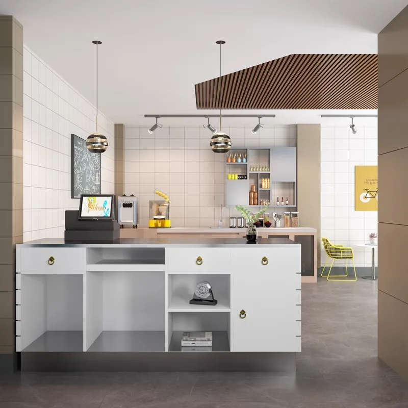 Counter Simple Modern Stainless Steel Front Desk Clothing Dessert Shop