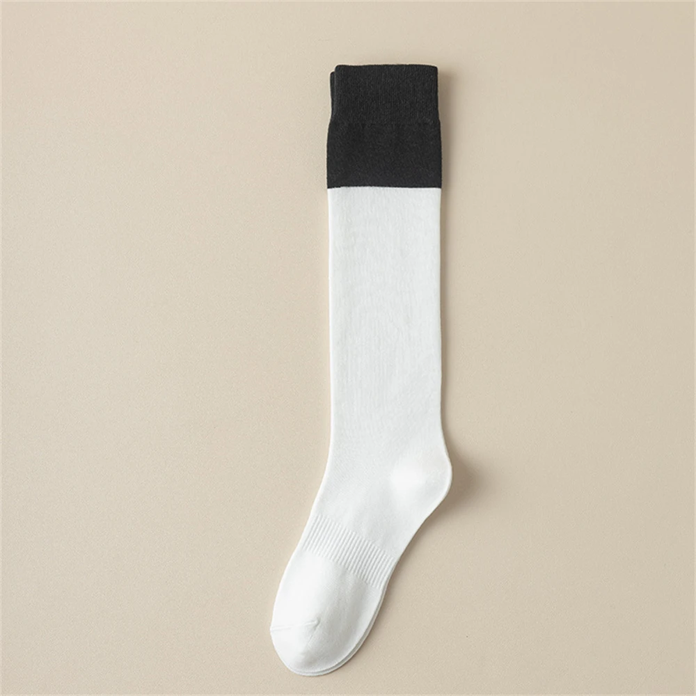 Women Spring Autumn Comfort Calf Socks Winter Japanese Stitching Color Soft Waxy JK Long-tube Anime Breathable Cotton Stockings