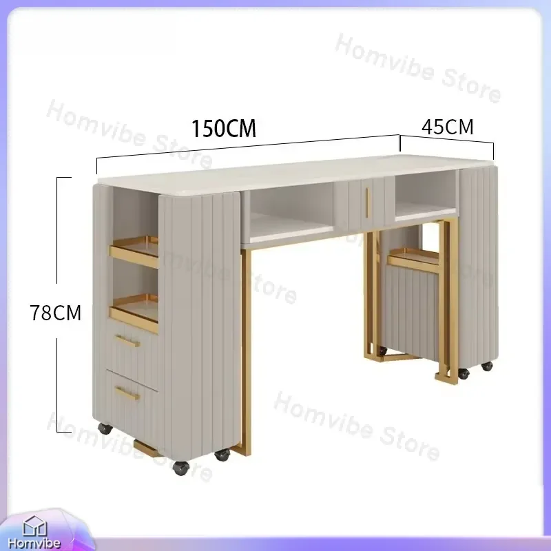 Nail Salon Table and Chair Set Professional Manicure Pedicure Station with Adjustable Height Ergonomic Design for Nail