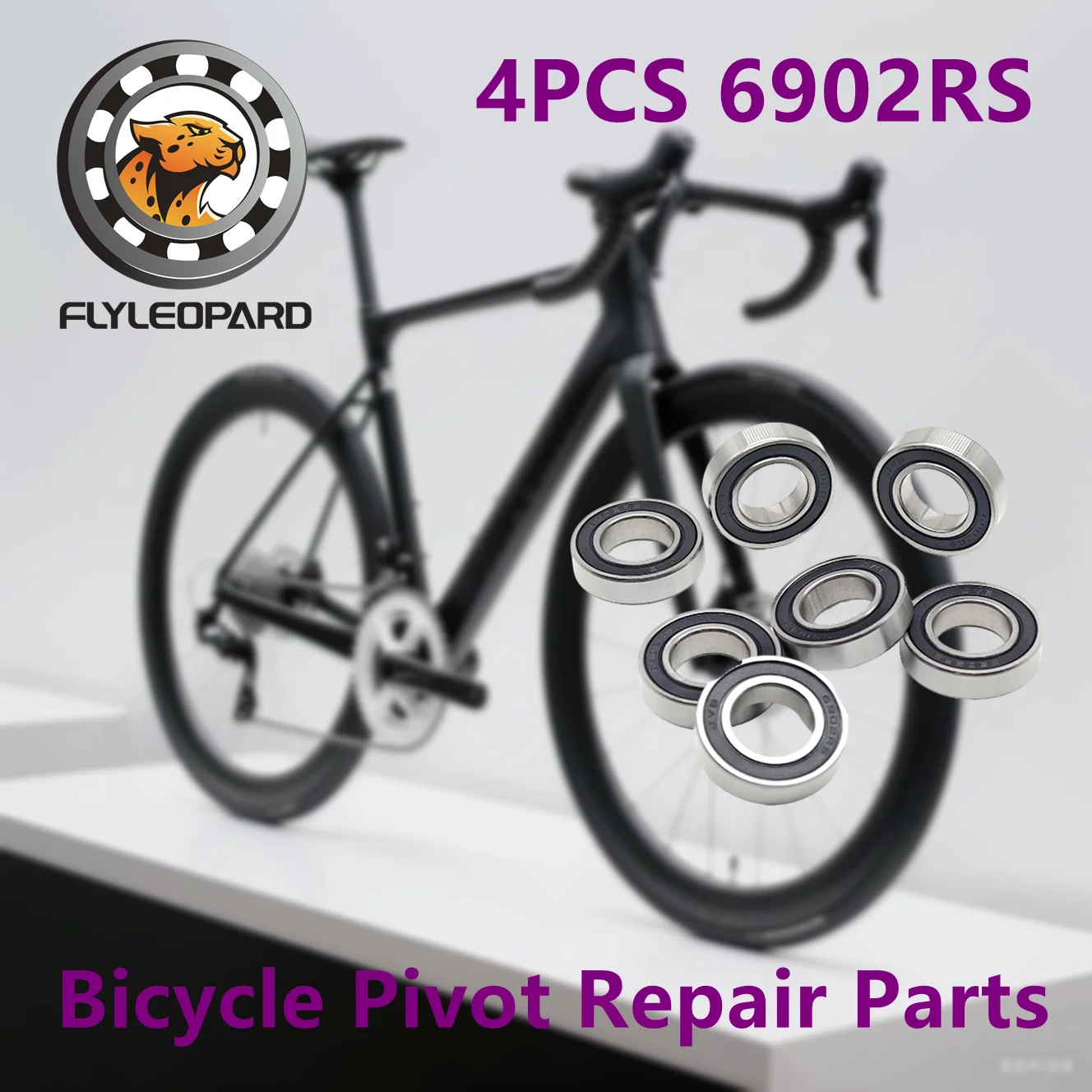 

4PCS 6902RS Bearing 15X28X7 mm ABEC-7 Bicycle Pivot Repair Parts 6902 2RS Ball Bearings 6902-2RS