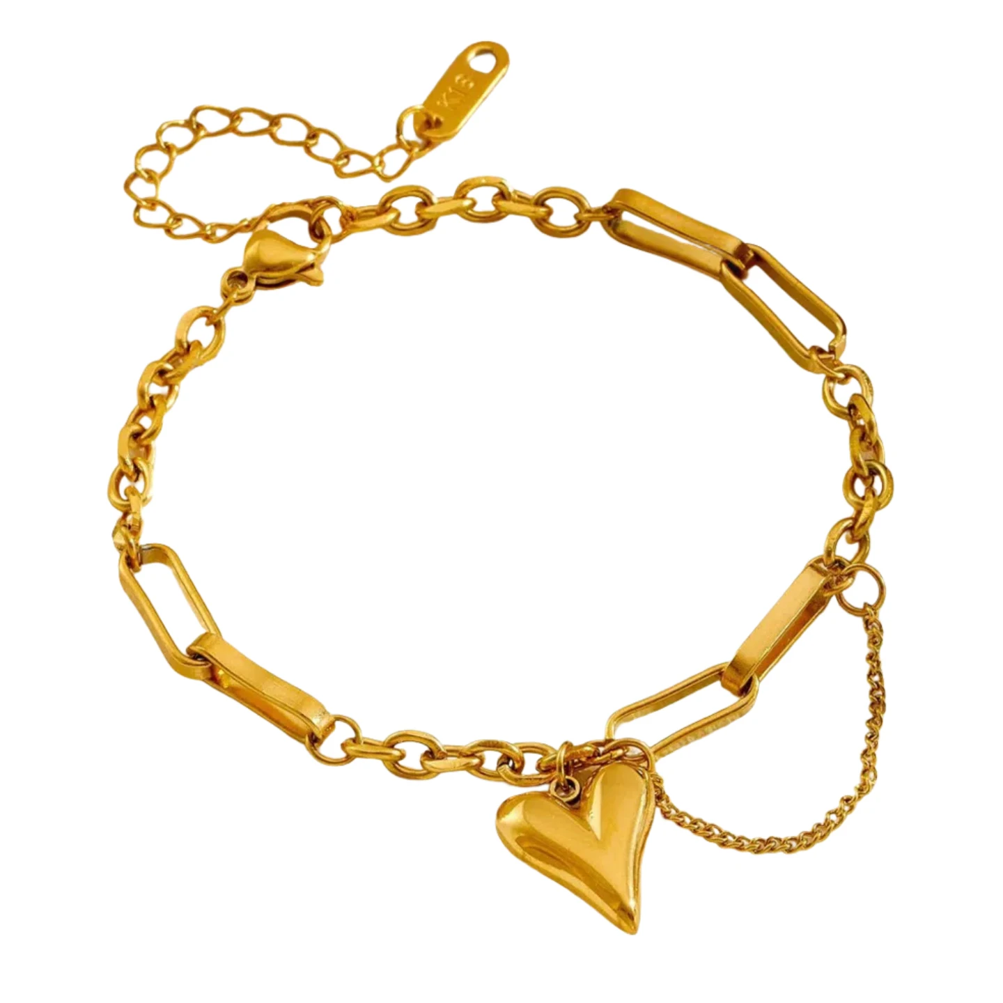 

Punk Tiny Small Chain Link Bracelet Female Gold Color Stainless Steel CZ Heart Charm Bracelets for Women Jewelry Braclet 2025