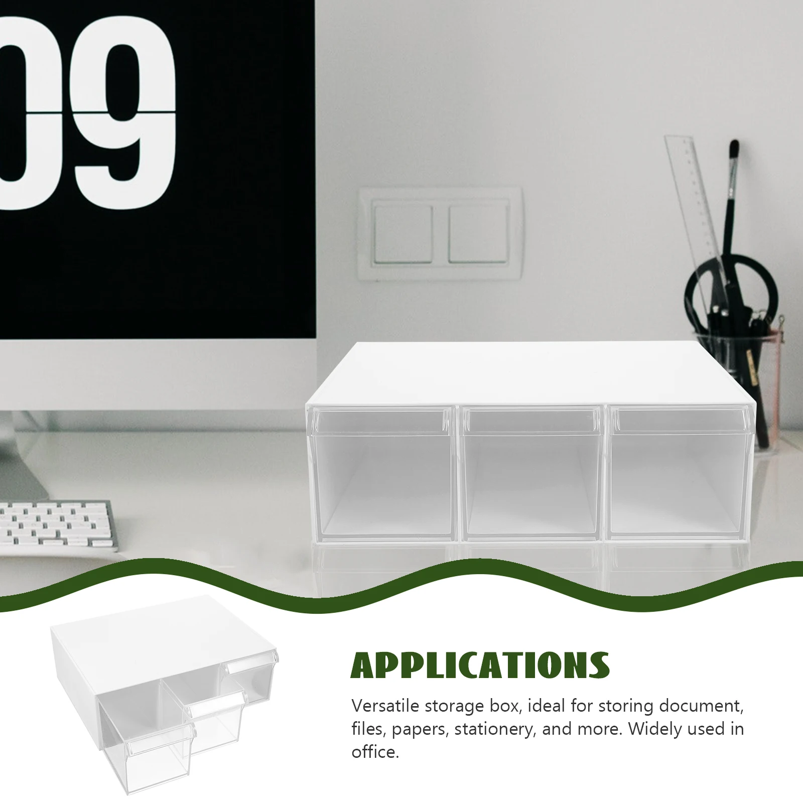 

Multifunctional Drawer Storage Space Organizer Abs Desktop Stationery Drawer Container Practical Small Office File