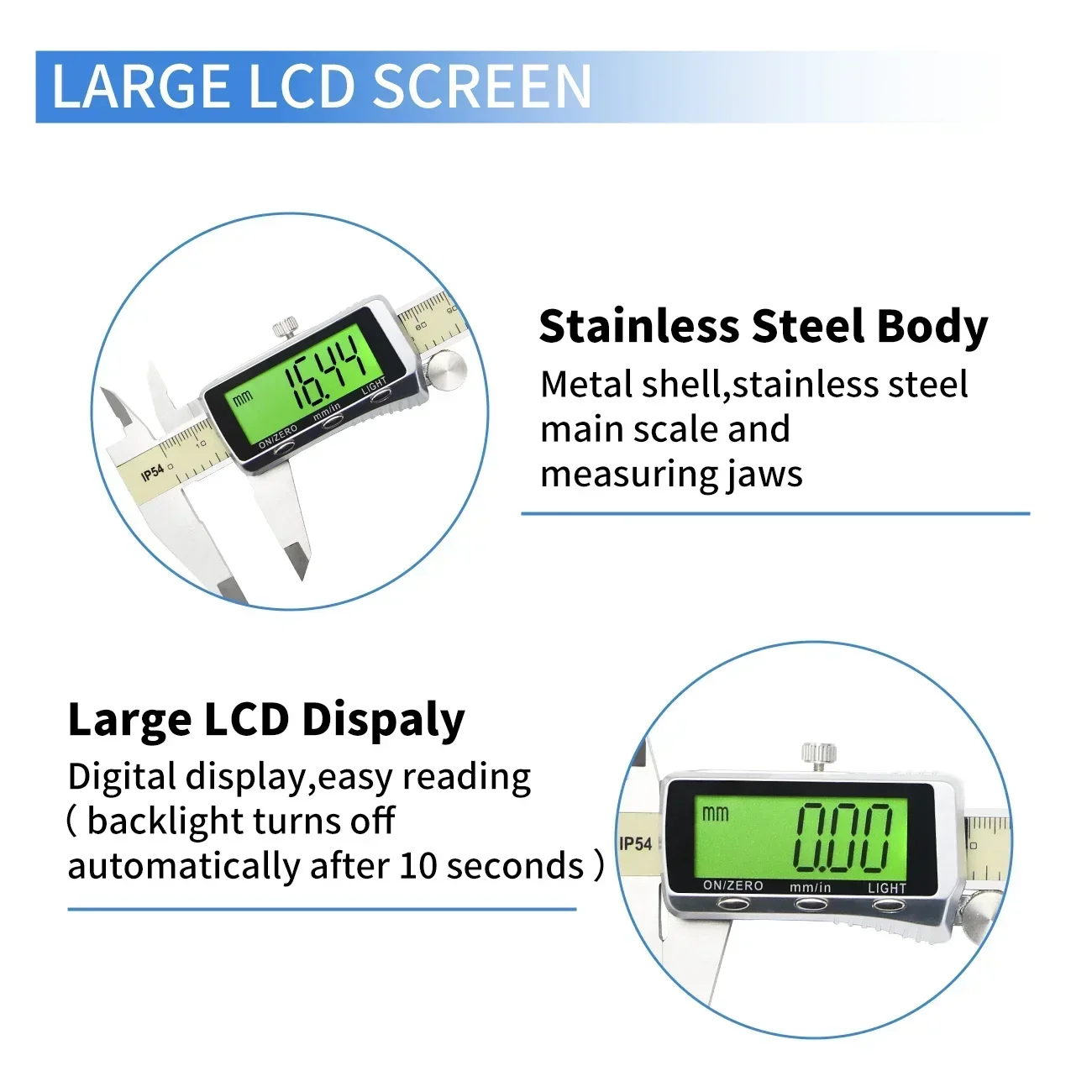 SHAHE Backlight Digital Caliper 0-6\