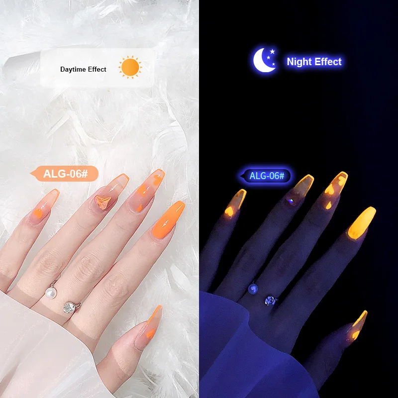 AS Green Fluorescent Glow in dark Gel Nail Polish Neon UV LED Nails Gel Soak Off Gel Varnish Luminous Nail Art Gel