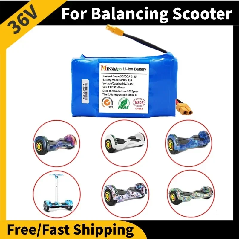 Imagem -06 - Bateria de Íon de Lítio Recarregável Auto-balanceamento Scooter Elétrico Monociclo Hoverboard Upgrade 36v 12000mah 2023