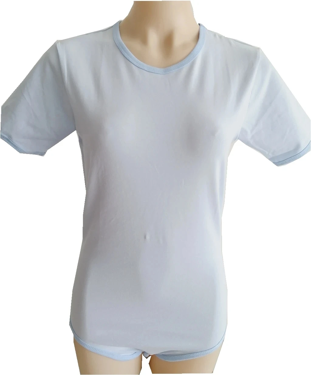 

ABDL взрослый светло-голубой хлопковый боди с короткими рукавами, однотонный комбинезон с застежками/мужской комбинезон для взрослых/женский комбинезон для взрослых