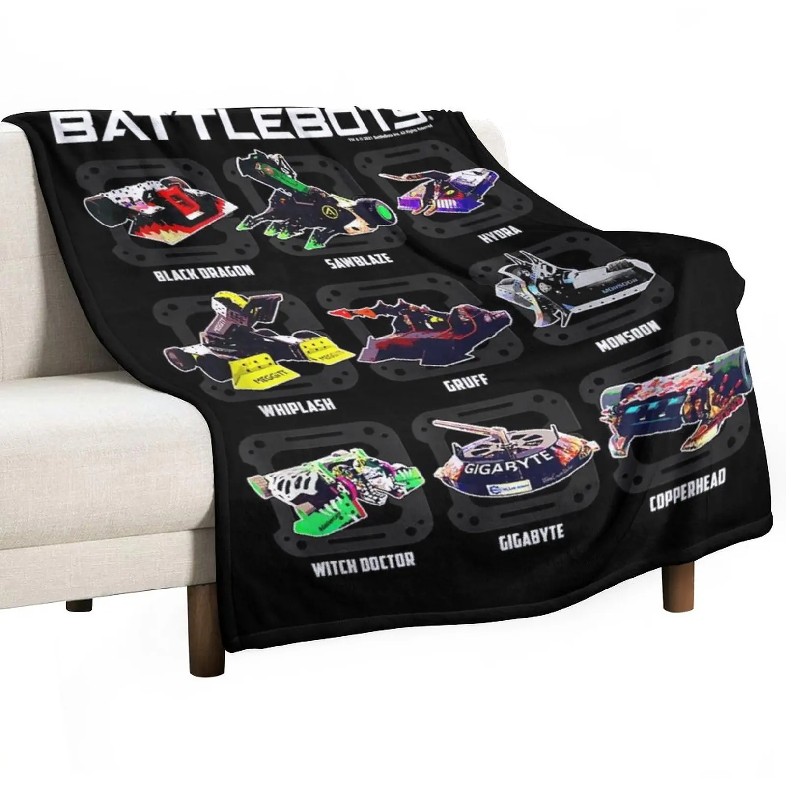 BattleBots Group Robot Photo Box Up Throw Blanket Thin Blankets Sofa Blanket Blankets Sofas Of Decoration