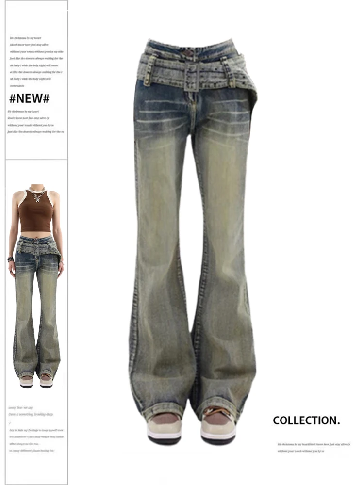 

Women Baggy Flare Jeans Pants Korean Harajuku Y2k 90s Oversize Denim Trouser 2000s High Waist Wide Cowboy Pants Vintage Clothes