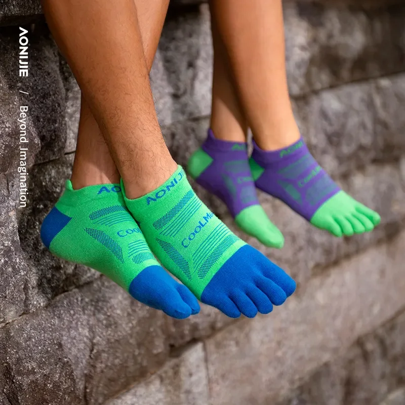 3 Pairs/Set AONIJIE E4837 Unisex Upgraded Athletic Running Low Cut Five Toe Socks Marathon Toesocks For Race Tranning