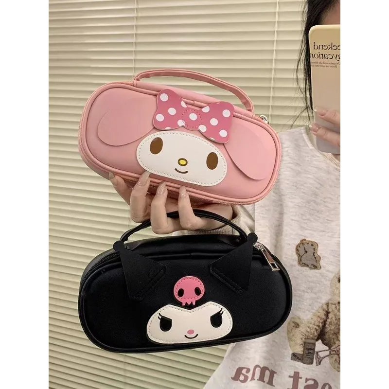 Kuromi Cute Sanrio Pencil Bag borsa per cosmetici di grande capacità borsa per cosmetici con scatola di cancelleria per matite di alta qualità alla