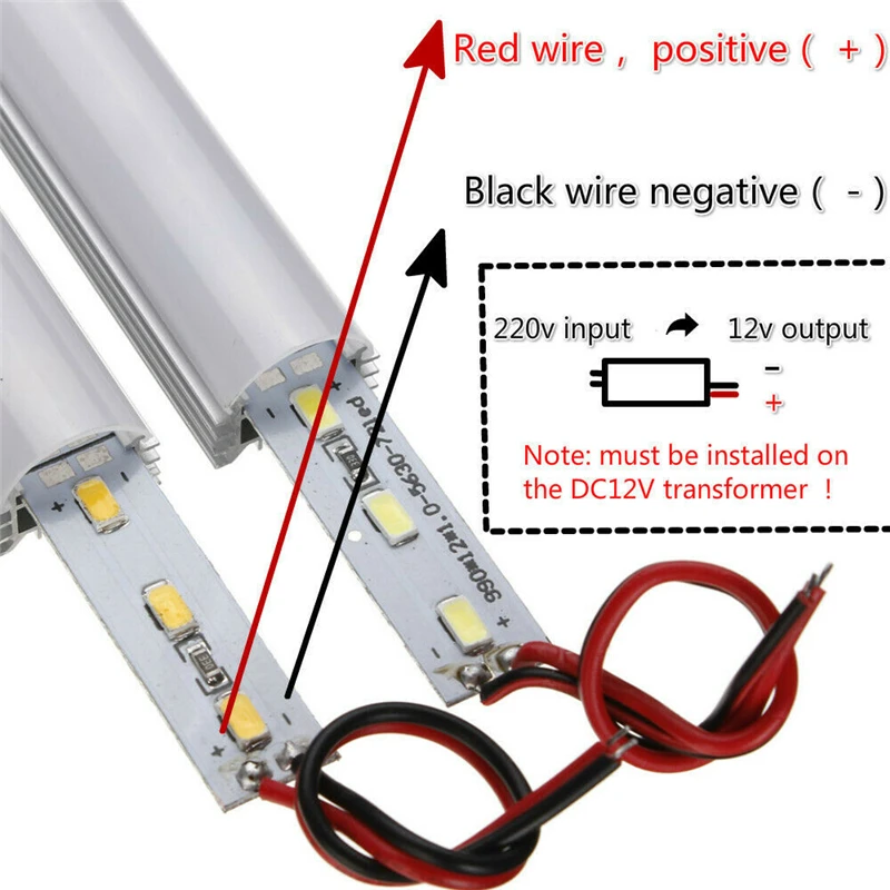 แถบไฟ LED แบบแข็งกันน้ำที่มีฝาครอบโคมไฟของเราแถบไฟสำหรับตู้กันน้ำ50ซม. 9W 5630 36SMD 12V