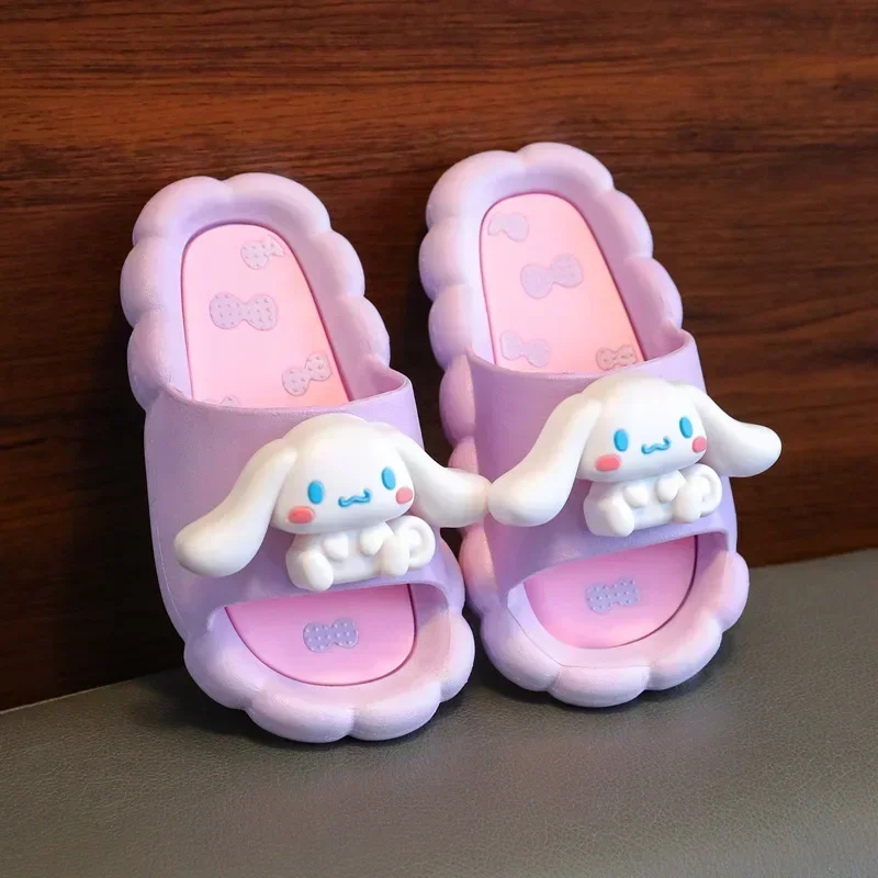 Sanrios Cinnamoroll HelloKittys Anime Figure Cartoon Summer Indoor Sandals Shower Room Non-slip Shoe Cute Adult Children Slipper