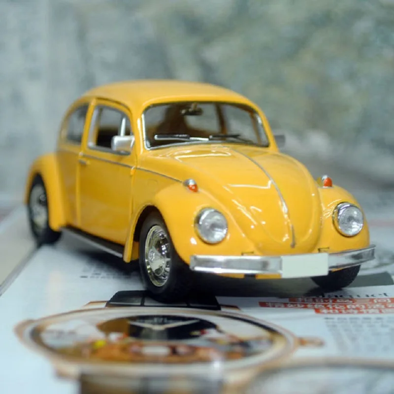 Beetle Diecast Pull Back Car Model Miniatures New Lovely Vintage for Children Gift Decor Cute Miniatures