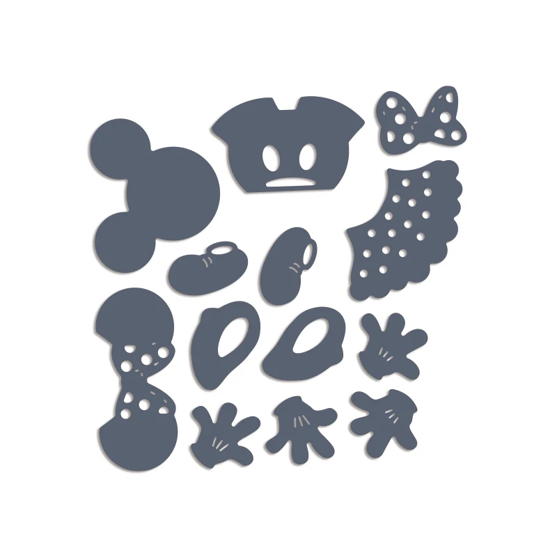 Dapper Apparels Disney Mickey Mouse Dress Up Cutting Dies Diecut for DIY Scrapbooking Embossing Paper Card Craft Making New 2022