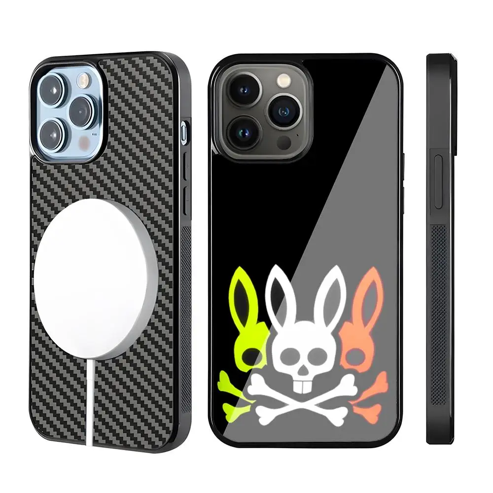 Luxury Ins Design P-psychos Bunny Hockham DIY Phone Case For Magsafe For IPhone 16 15 14 13 12 11 Plus Pro Max Mirror Acrylic Co