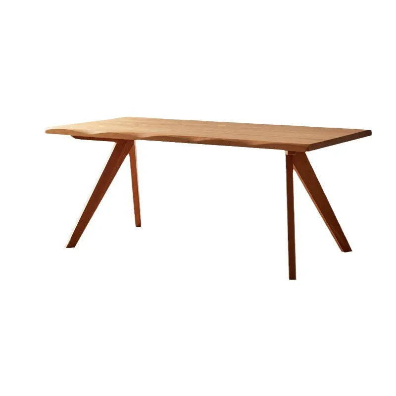 

Nordic solid wood large board table home rectangular dining table Japanese cherry wood workbench designer living room tea table