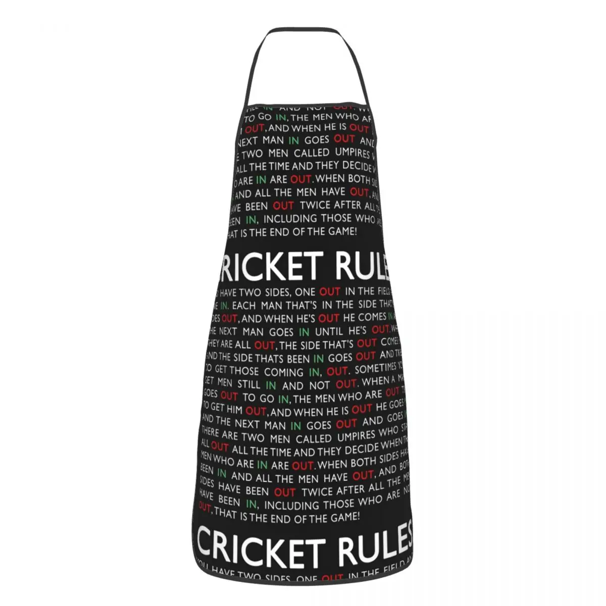 Cricket Rules Apron Chef Cooking Cuisine Tablier Sleeveless Bib Kitchen Cleaning Pinafore for Women Men Gardening