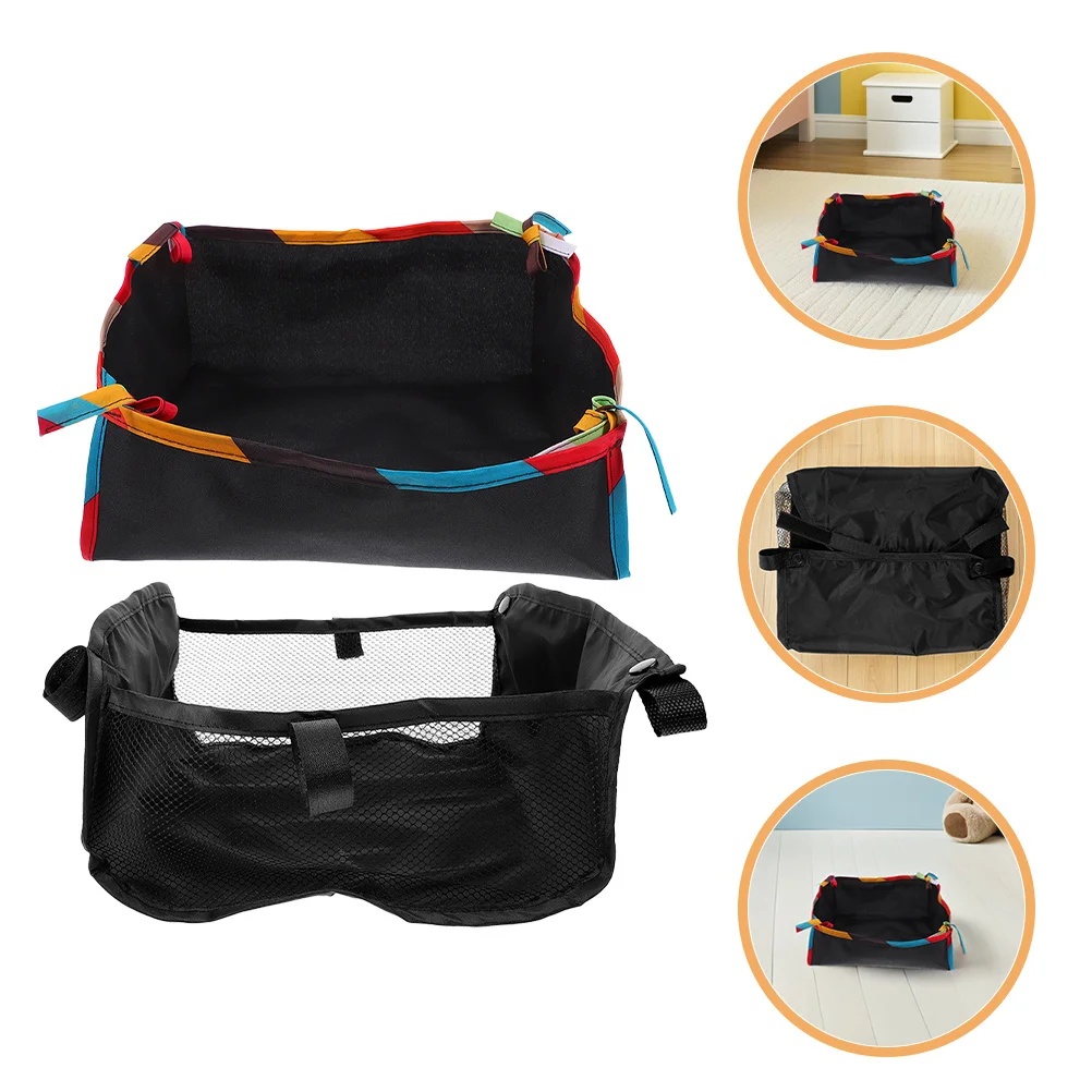 

2Pcs Baby Stroller Mesh Storage Bags Durable Hanging Basket Bottom Organizer for Infant Pram Pushchair Stroller Bag Organizer