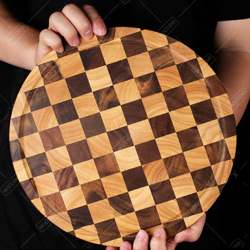 WXCOO Acaci Wood Double-sided Cutting Board Kitchen Chopping Boards Set for Household Food Grade Gadget Scissor Cutting Board