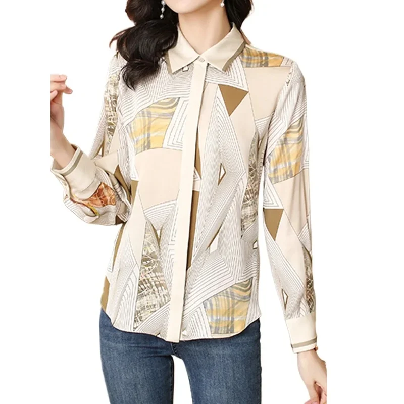 New Spring Women Blouse Office Ladies Shirts Fashion Printed tops Blusa Mujer image 5