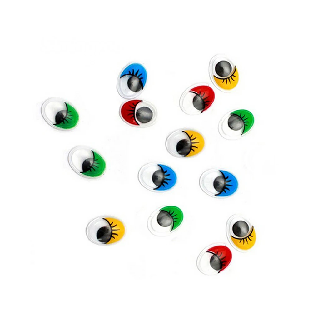 

100 Pcs Colorful Eyelashes Moving Eyes Lids and Toys for Kids Manual Craft