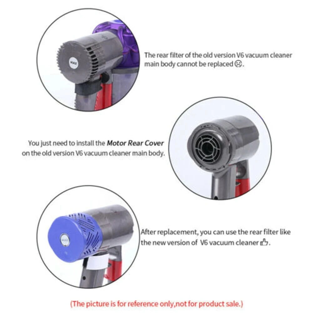 For Dyson V6 DC58 DC59 DC61 DC62 DC74 Vacuum Cleaner Motor Rear Cover Replacement Parts Vacuum Cleaner Main Body Back Cover