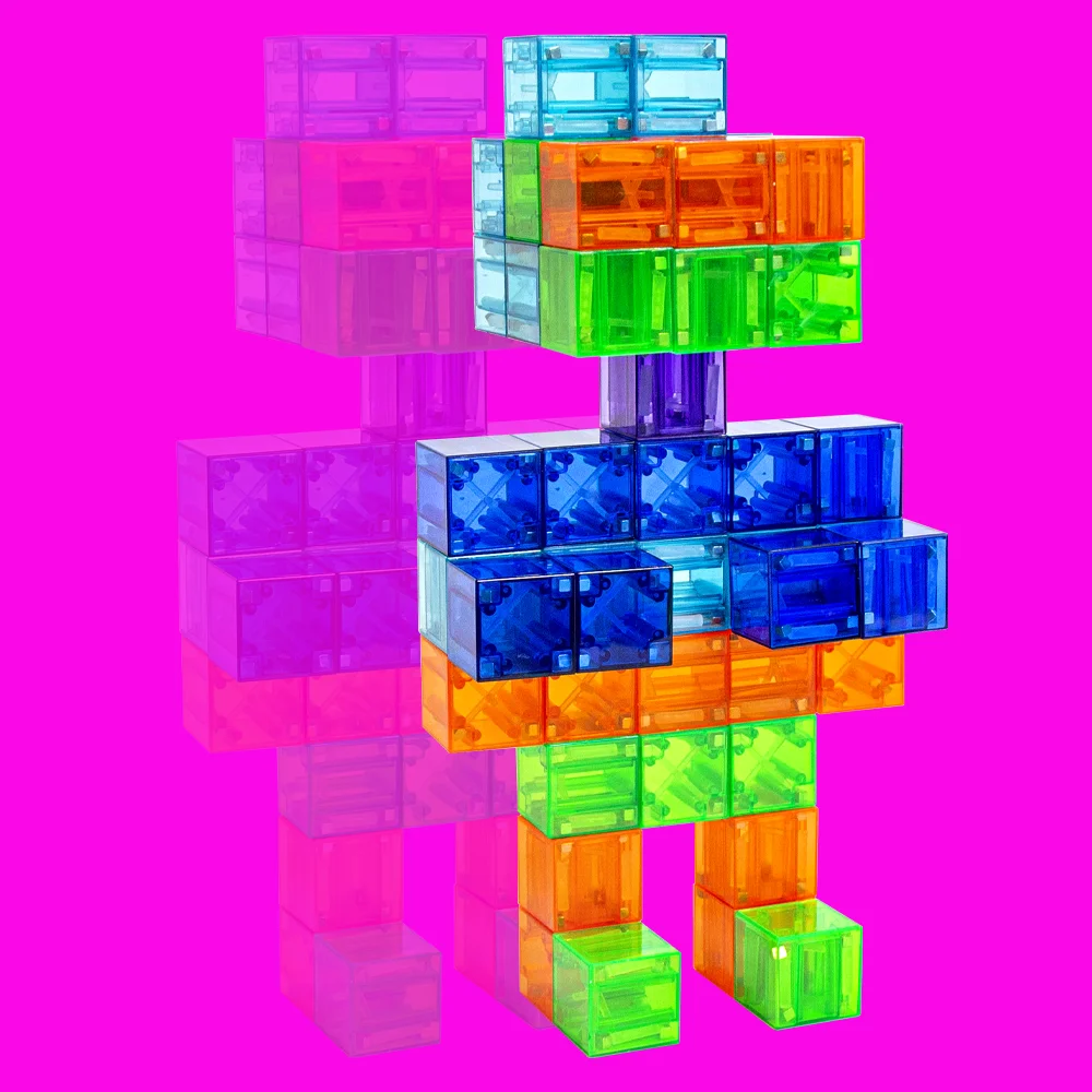 DIY Magnete Spielzeug Transparent 27PCS Kinder Magnetische Gebäude Würfel Blöcke Konstruktion Perfekte Geschenke für Kinder Pädagogisches Spielzeug