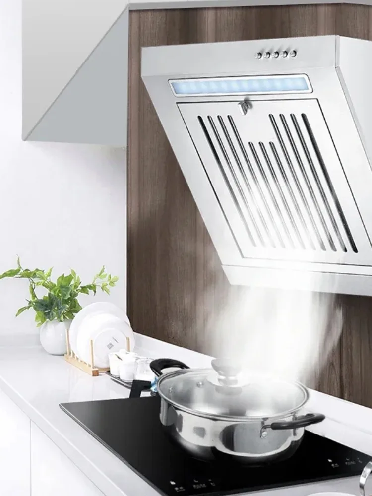 230W Mini Side Suction Range Hood Stainless Steel Panel Hanging Household Ventilator 400mm Kitchen Exhaust Cooker Hoods 220V