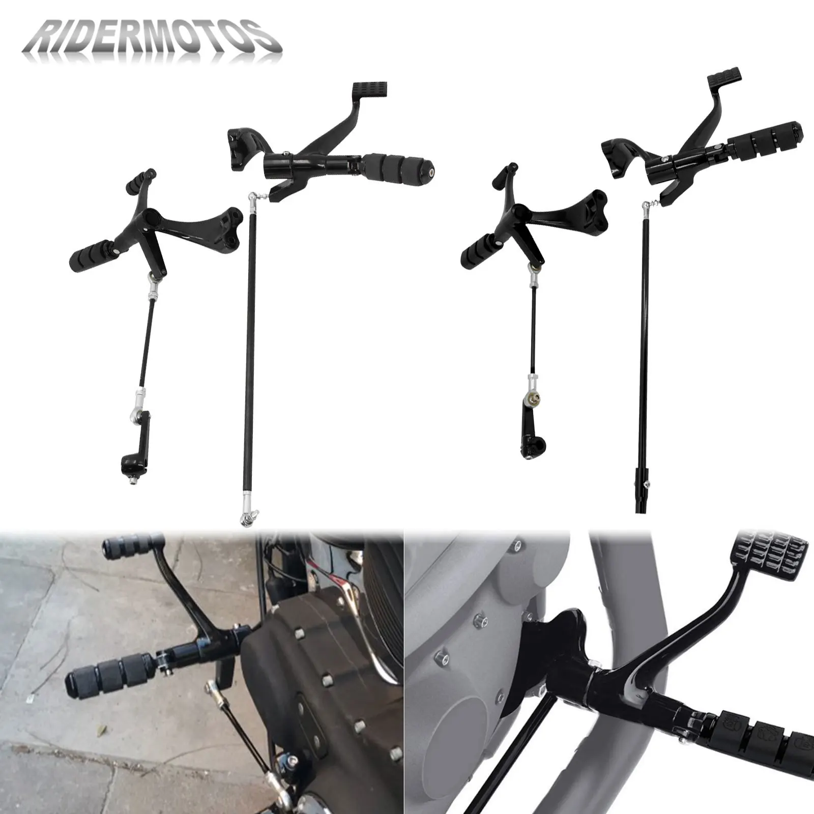 

Motorcycle Footpegs Forward Controls Complete Kit For Harley Sportster XL883 1200 48 72 Iron 04-24 Footrest Levers Linkages Set