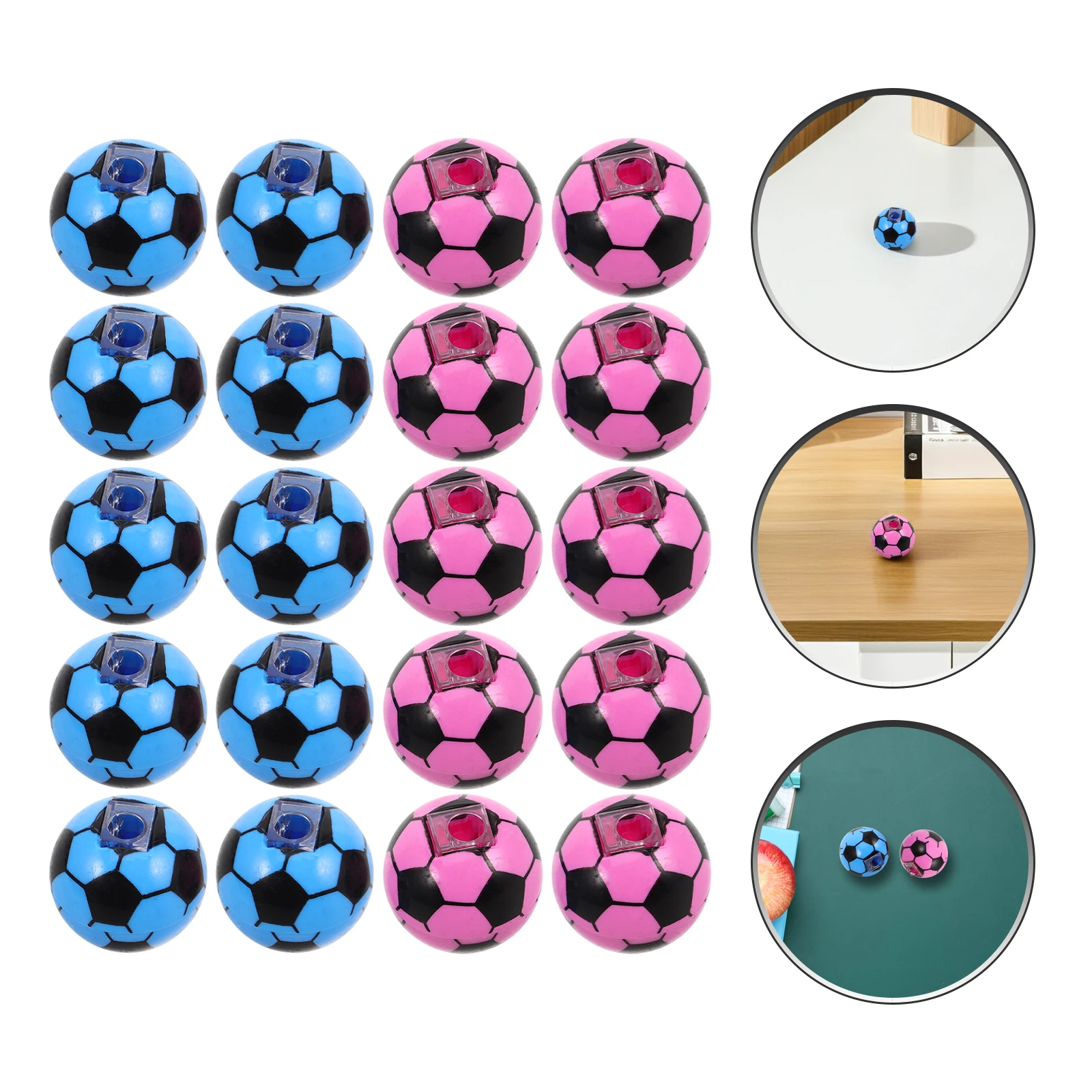 Temperamatite a forma di calcio da 20 pezzi Temperamatite manuale portatile per ufficio scolastico creativo per matite colorate leggere