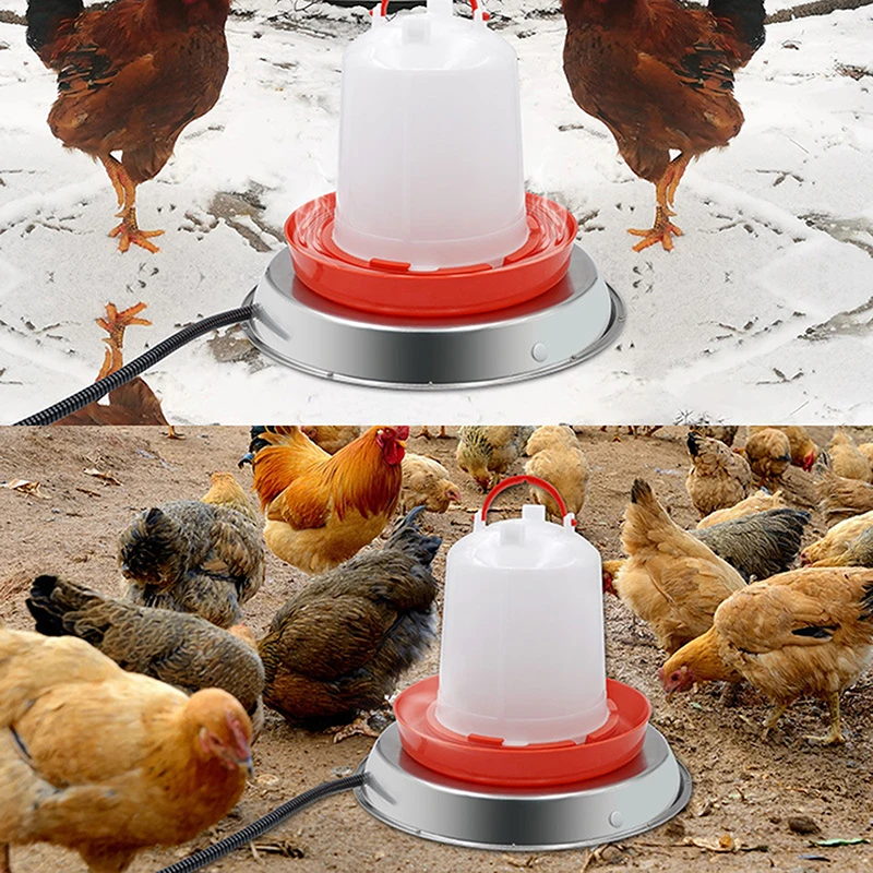 1PC Farm Supplies Chicken Waterer Durable Automatic Poultry Water Feeder Drinker With Handle Hanging Poultry Water Container